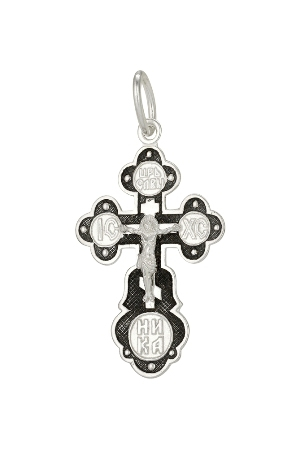 1-018-3 крест из серебра частично черненый штампованный