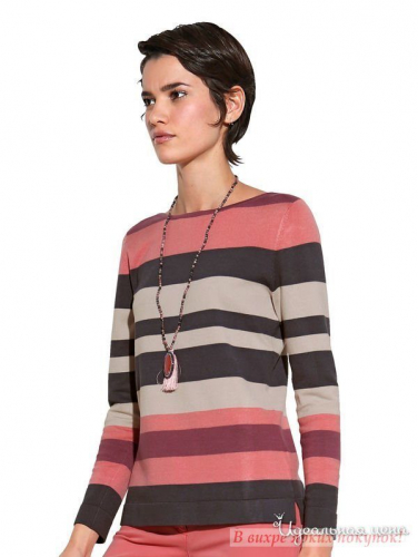 Пуловер Klingel 913152, серый, розовый, полоска (46)