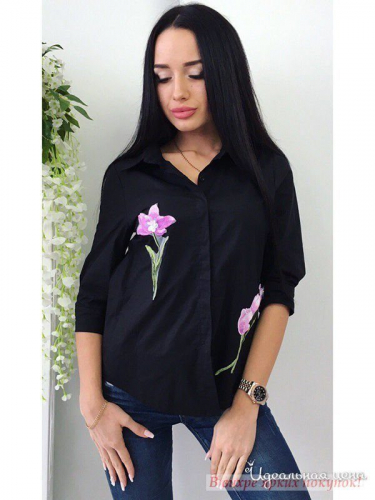 Рубашка YARKO_YA 284, черный с розовым (2)