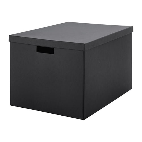 ТЬЕНА, Коробка с крышкой, черный, 35x50x30 см