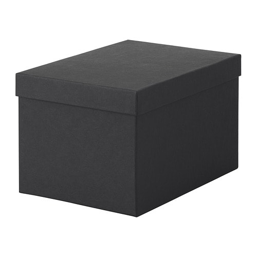 ТЬЕНА, Коробка с крышкой, черный, 18x25x15 см