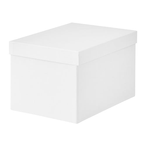 ТЬЕНА, Коробка с крышкой, белый, 18x25x15 см