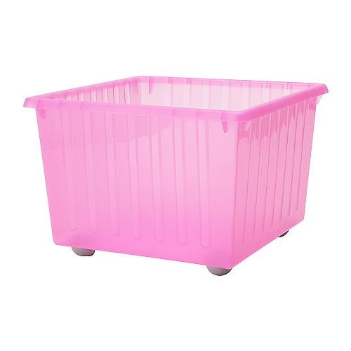 ВЕССЛА, Ящик на колесах, светло-розовый, 39x39 см
