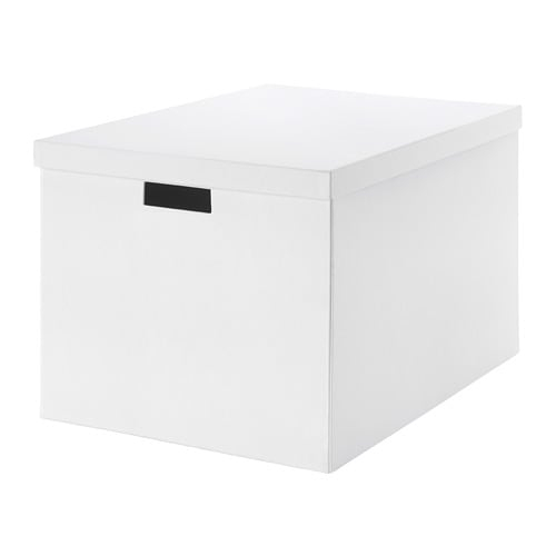 ТЬЕНА, Коробка с крышкой, белый, 35x50x30 см