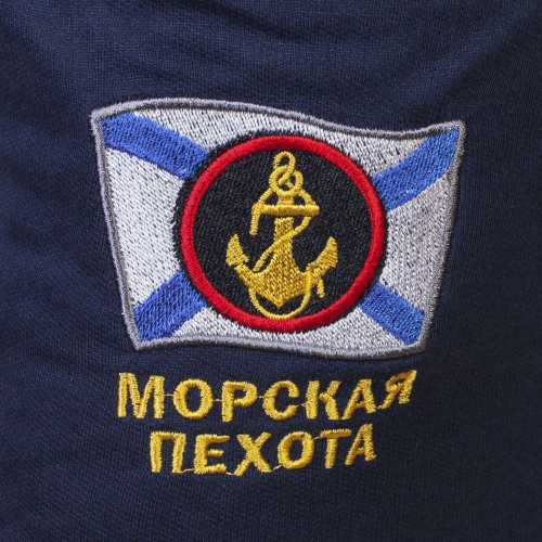 Шорты цвета морской волны с шевроном МОРСКАЯ ПЕХОТА – и бедра закрывают, и движения не стесняют №838