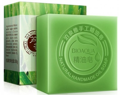 Натуральное мыло с алоэ и кокосовым маслом Bioaqua Aloe Natural Oil Soap, 100 гр