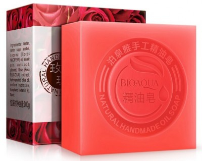 Натуральное мыло с экстрактом розы и кокосовым маслом Bioaqua Rose Natural Oil Soap, 100 гр