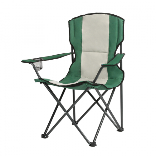 Кресло DELUXE В90*Ш50*Г50, раскл., с подлок.,подстак,орган, металл,до 120кг,цв сер.-зелен.(1050)(6)