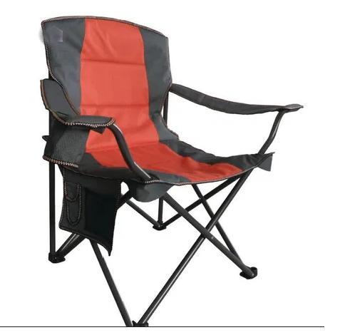Кресло DELUXE В90*Ш50*Г50, раскл., с подлок.,подстак,орган, металл,до 120кг,цв сер-оранж.(1050)(6)