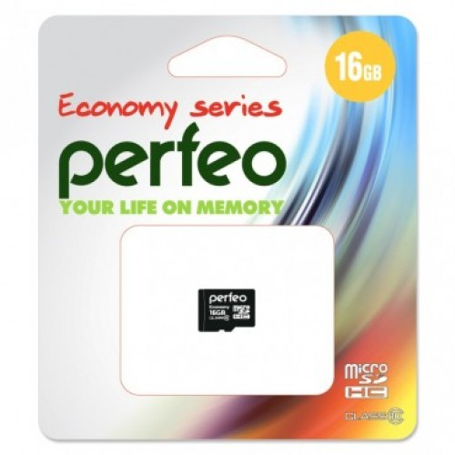 Карта памяти Perfeo 16 GB (micro SDHC,class10) без адаптера Economy Series