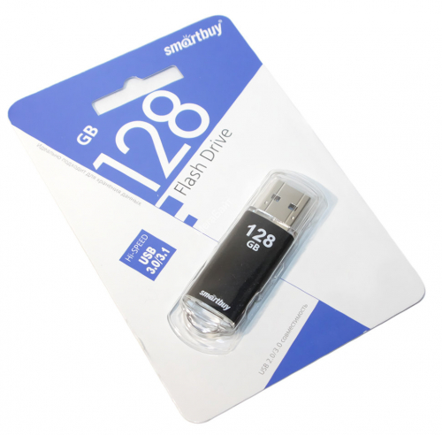 Флэш-диск USB SmartBuy 128 GB V-Cut Black USB 3.0