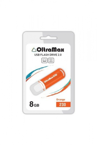 Флэш-диск USB OltraMax 8 GB 230 оранжевый