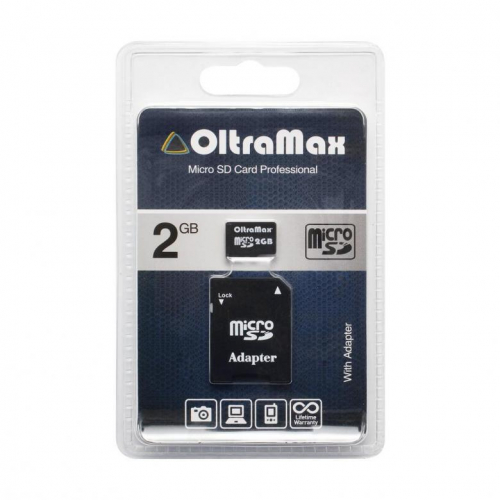 Карта памяти OltraMax 2 GB (micro Secure Digital) с SD-адаптером