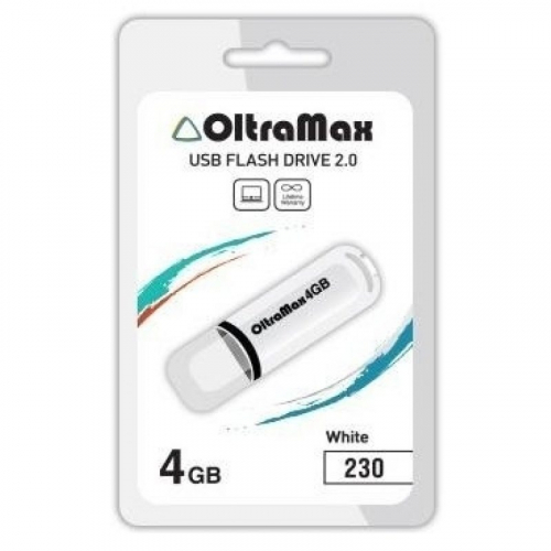 Флэш-диск USB OltraMax 4 GB 230 белый