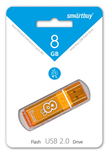 Флэш-диск USB SmartBuy 8 GB Glossy series Orange