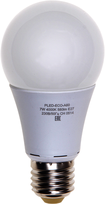 Светодиодная (LED) Лампа Jazzway ECO A60 (груша)-7W/5000/E27 580Lm (7W/холодный/E27)