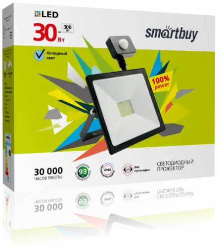 Прожектор Smartbuy FL Sensor Smartbuy-30W/6500K/IP65 (SBL-FLSen-30-65K)