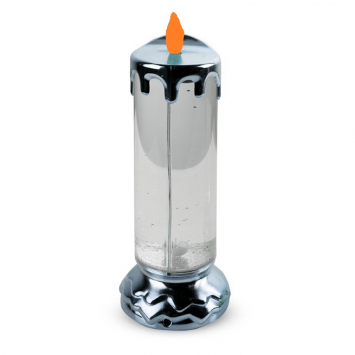 Декоративный светильник с жидкостью Свеча серебристая (3 хААА не в комплекте, шнур microUSB)
