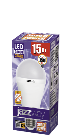 Светодиодная (LED) Лампа Jazzway SP A60 (груша)-15W/3000/E27 1530Lm (15W/теплый/E27)