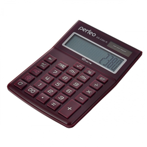 Калькулятор Perfeo GS-2380-R, бухгалтерский, 12-разр., GT, красный