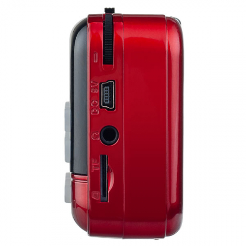 Радиоприемник Perfeo Aspen,УКВ+ FM MP3 USB цифровые кнопки 18650 красный