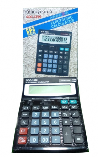 Калькулятор SDC-1500 бухгалтерский, 12-разр.,черный