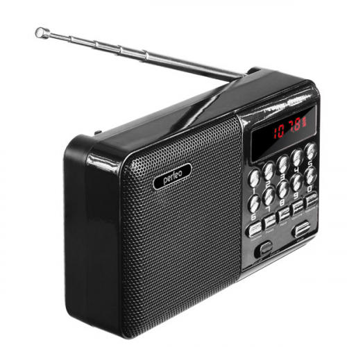 Радиоприемник Perfeo PALM i90red FM MP3 USB microSD, 18650) черный (PF_A4870)