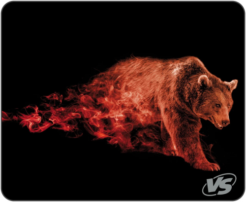 Коврик для мыши VS Flames (240*320*3 мм), бурый медведь,ткань+резиновое основание