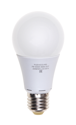 Светодиодная (LED) Лампа Jazzway ECO A60 (груша)-7W/4000/E27 580Lm (7W/холодный/E27)