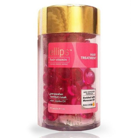 Банка Ellips Pro Keratin Complex Hair Repair  розовая -50капс