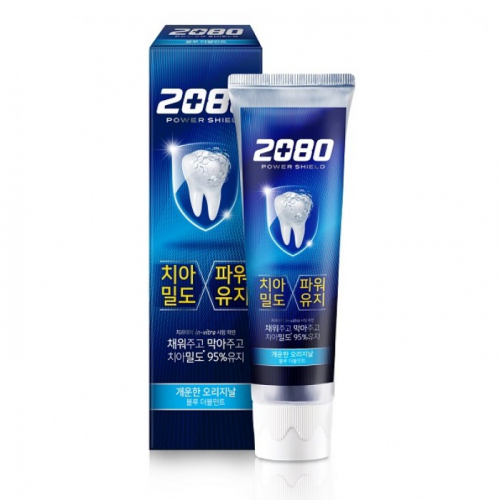 Зубная паста для ухода за полостью рта Двойная мята Aekyung 2080 Power Shield Blue Double Mint (голубая полоска) 120g