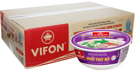 Рисовая лапша-суп Фо Бо в тарелке Vifon 