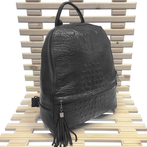 См. описание. Модный городской рюкзак Gotik_Land формата А4 из прочной эко-кожи под рептилию цвета графит.