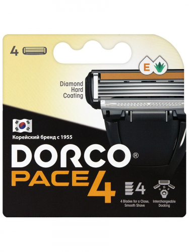 Сменные кассеты Dorco PACE 4 (4 зап.) с 4 лезвиями