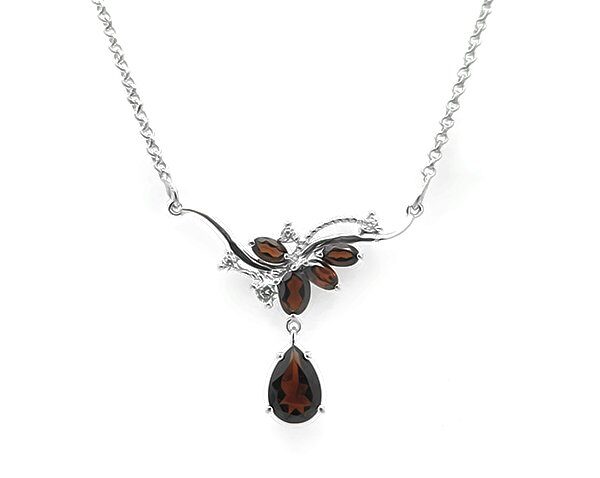 Колье из серебра гранат, Интарио