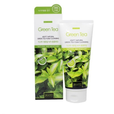 Jigott Natural Green Tea Foam Cleansing Пенка для умывания с зеленым чаем, 180 мл