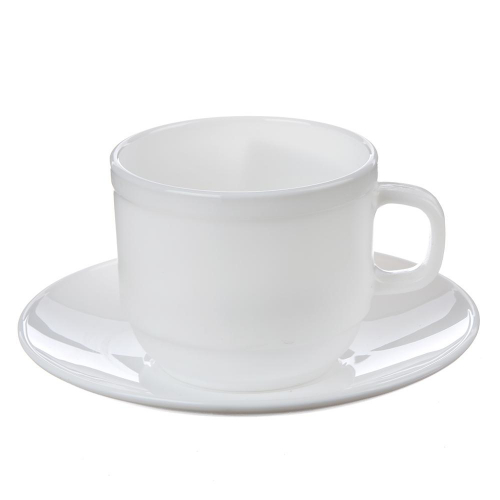 Чайная пара: чашка 250 мл, блюдце 15 см, опаловое стекло, MILLIMI 