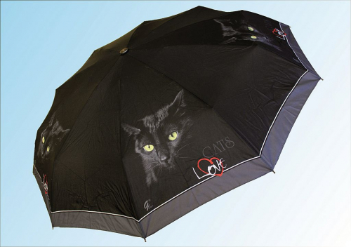 Зонт 4073 кот на черном
