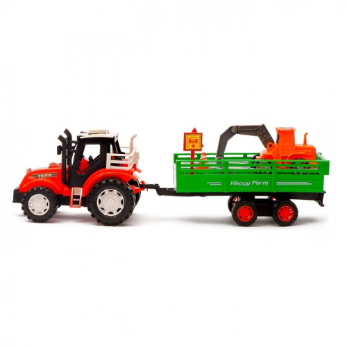 Трактор инерционный «Фермер», с прицепом, цвета МИКС