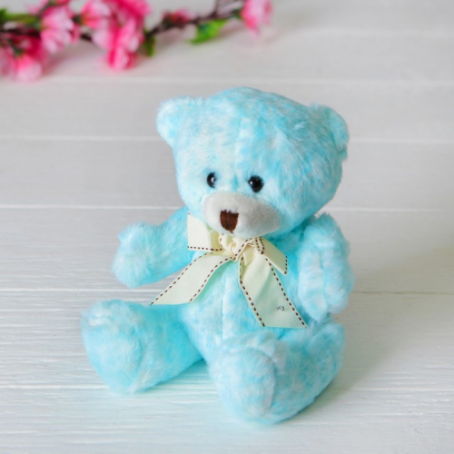 Мягкая игрушка «Медведь», с бантом, цвет голубой