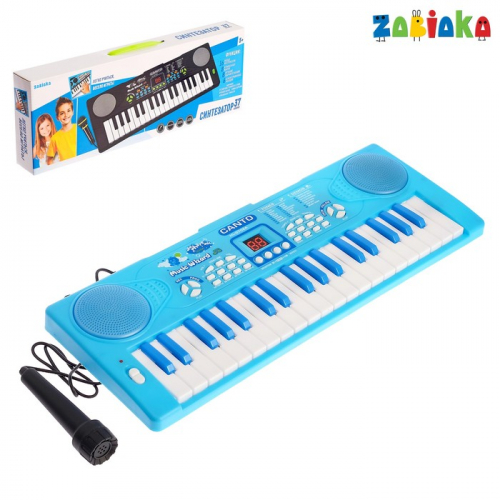 Синтезатор «Нежность» с микрофоном, 37 клавиш, цвет голубой