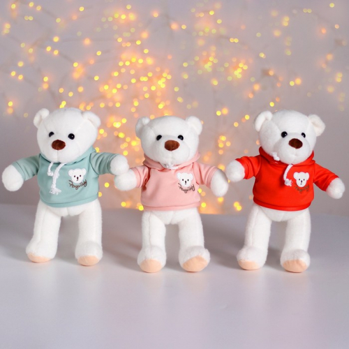 Мягкая игрушка «Медведь в толстовке», цвета МИКС