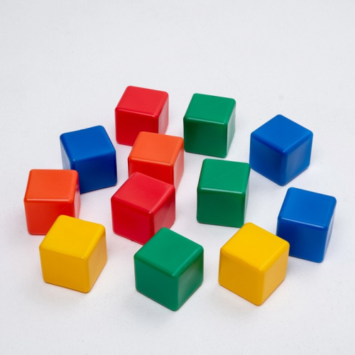 Набор цветных кубиков, 6 × 6 см, 12 штук