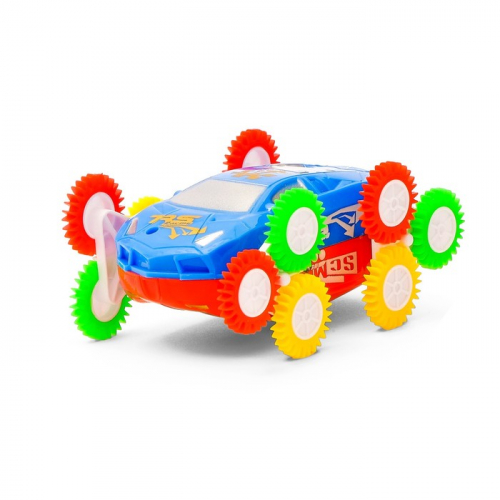 Машина-перевёртыш «Гонка», двухсторонняя, тройное колесо, световые эффекты, цвета МИКС