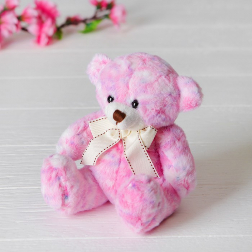 Мягкая игрушка «Медведь», с бантом, цвет розовый