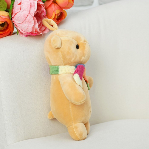 Мягкая игрушка «Медведь в шарфе», цвет бежевый
