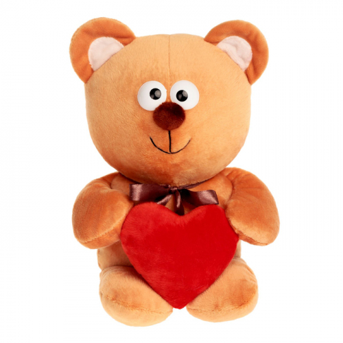 Мягкая игрушка «Мишутка с сердцем», цвет бежевый, 30см