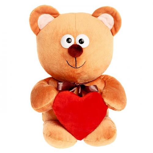 Мягкая игрушка «Мишутка с сердцем», цвет бежевый, 30см