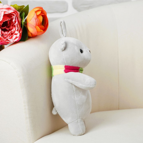 Мягкая игрушка «Медведь в шарфе», цвет серый