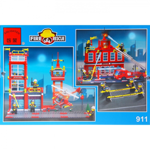 Конструктор «Пожарная станция», 980 деталей и 8 пожарных